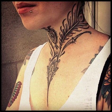 Chest Neck Tattoo Girl Neck Tattoos Neck Tattoos Women Chest Tattoos