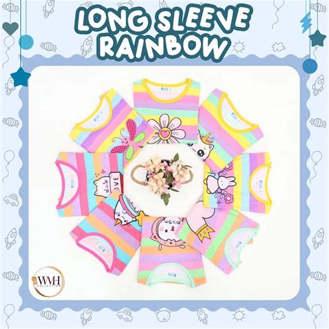 Jual Long Sleeve Rainbow Baju Lengan Panjang Perempuan Pakaian Anak