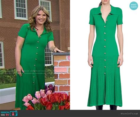 Wornontv Jennas Green Knit Shirtdress On Today Jenna Bush Hager