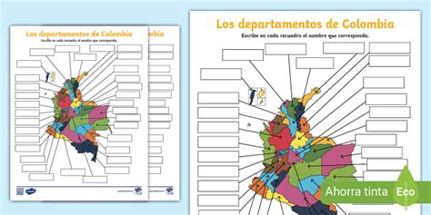 Mapa De Los Departamentos Y Capitales De Colombia Twinkl