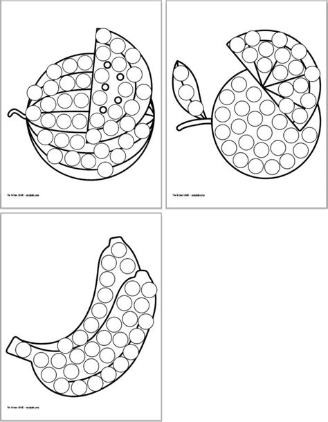 Fruit And Vegetable Dab It Dot Marker Pages Dot Markers Fruit