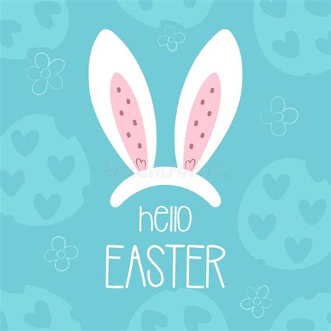 Happy Easter Card With Bunny Ears Mask Stock Vector Illustration Of