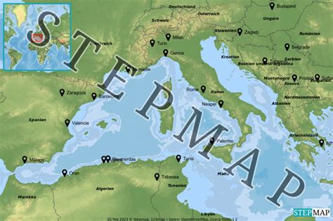 StepMap Übersicht Landkarte für Welt