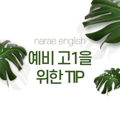 손나래 영어학원 고등부 예비 고1을 위한 Tip 네이버 블로그