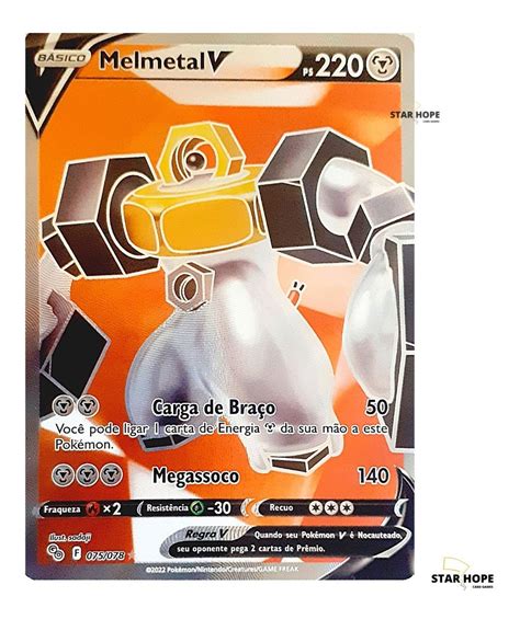 Carta Pok Mon Melmetal V Full Arte Cole O Especial Go Parcelamento