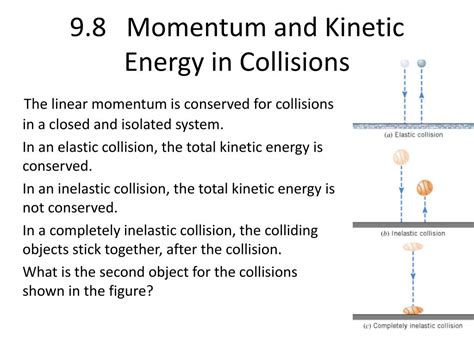 PPT - 9.8 Momentum and Kinetic Energy in Collisions PowerPoint ...