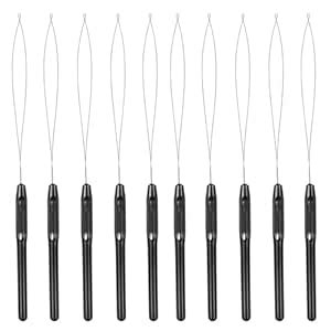 Amazon 10 Pcs Hair Extension Loop Needle Threader Wire Pulling