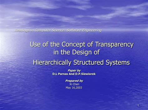 Ppt Paper By Dl Parnas And Dpsiewiorek Prepared By Xi Chen May 162003 Powerpoint