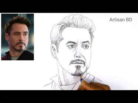 How To Draw Tony Stark Pencil Sketch Drawing Face Easy Drawing