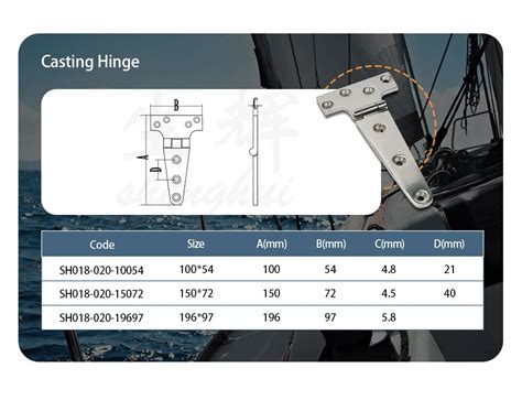 Boat Hatch Casting Marine Door Hardware 316 Stainless Steel Boat Hinge