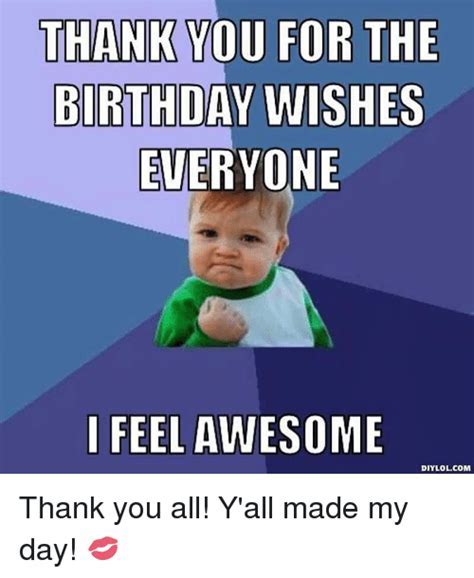 Funny Birthday Thank You Meme