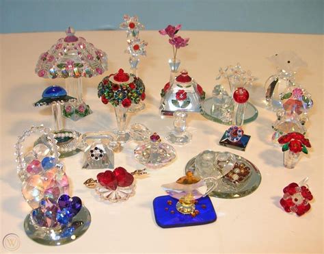 20 Miniature Crystal Figurines Like Swarovski Iris Arc Or Lamps Vases Vanity 1891600047