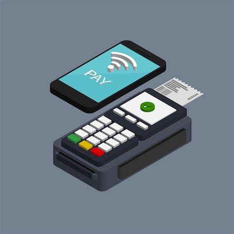 Premium Vector Isometric Nfc Mobile Payment Pos Terminal Confirms