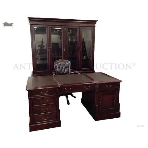 Partners Desk 180cm With Matching Office Chair And Bookcase 4 Door Set