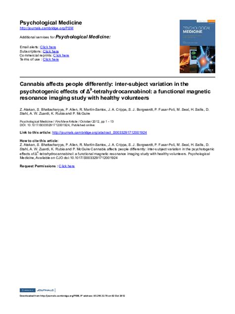 (PDF) Imaging the Neural Effects of Cannabinoids: Current Status and Future Opportunities for ...