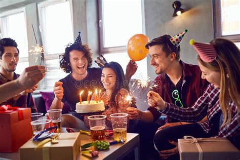 Friends Birthday Party Stock Image Image Of Group Lifestyle 89598337