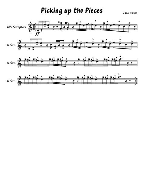 Picking Up The Pieces By Jc Sheet Music For Saxophone Alto Solo