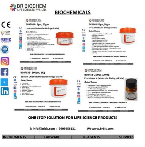 BR Biochem Life Sciences Pvt. Ltd. on LinkedIn: #biochemicals #reagent ... 