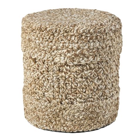 Jaipur Living Modern Beige Jute Pouf Ottoman in the Ottomans & Poufs ...