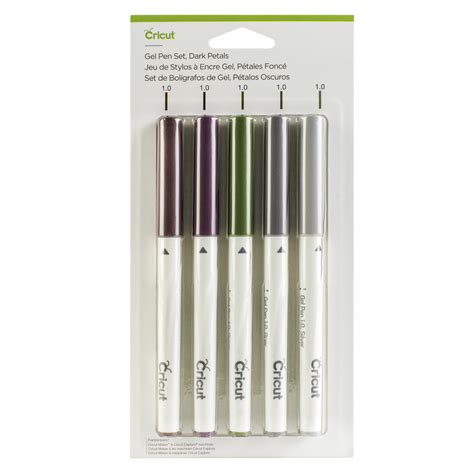 Kit de Stylos à Encre Gel Pétales foncées métallisées boîte de 5