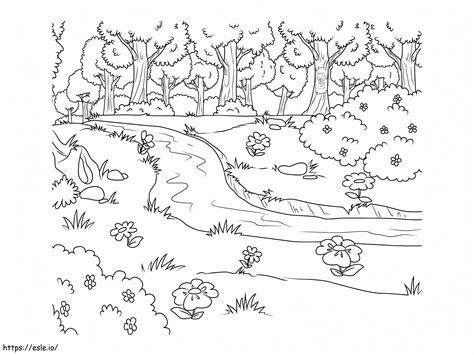 Free River To Color Coloring Page