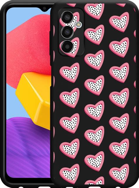 Samsung Galaxy M Hoesje Zwart Hartjes Met Stippen Designed By Cazy