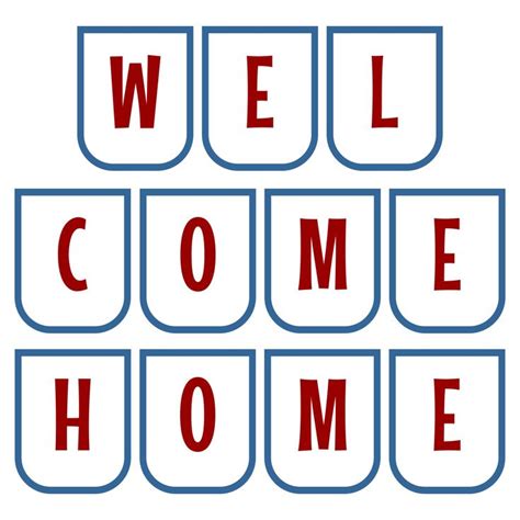 The Words Welcome And Home Are Arranged In Squares To Spell Out Whats