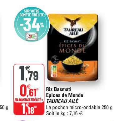 Promo Riz Basmati Pices De Monde Taureau Ail Chez G Icatalogue Fr