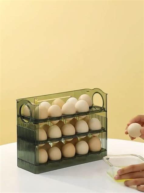 Home U Grids Auto Flip Egg Storage Box Storage Rack Kitchen Storage