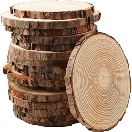 Amazon Fuyit Wood Slices 10 Pcs 4 7 5 1 Inches Unfinished Natural