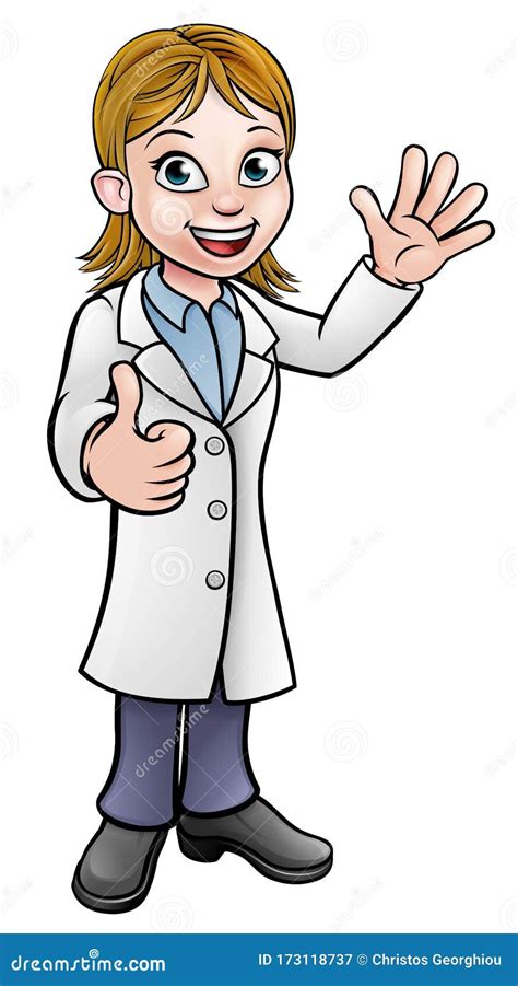 Cartoon Woman Scientist Doctor Or Lab Tech Stock Vector Illustration