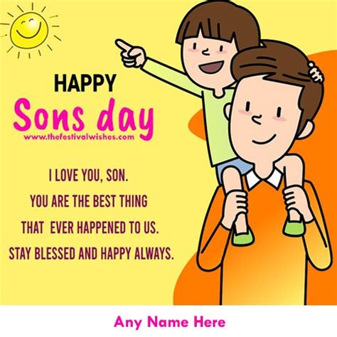 Happy National Sons Day Wishes Images Pictures Pics And Photo With Name