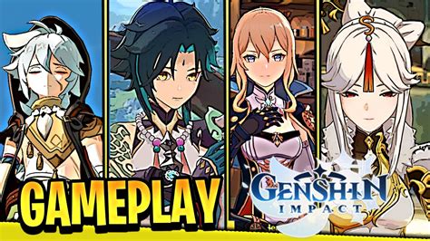 Gameplay De Tous Les Personnages Du Genshin Impact Part1 Pc Youtube