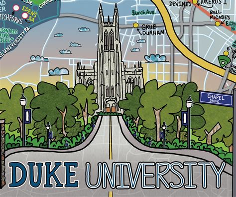 Map of Duke University Durham North Carolina customization - Etsy