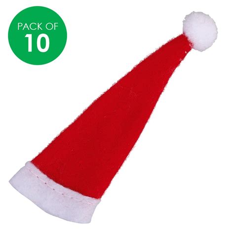 Mini Felt Santa Hats Pack Of 10 Cleverpatch Art And Craft Supplies
