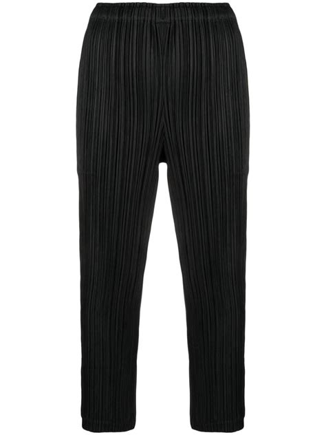 Pleats Please Issey Miyake Pleated Cropped Trousers Farfetch