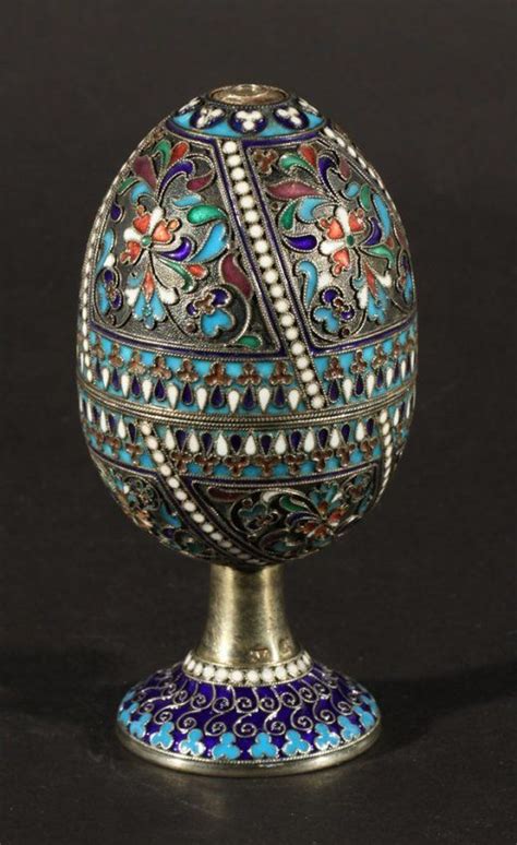 491 Russian Silver And Cloisonne Enamel Convertible Egg Lot 491