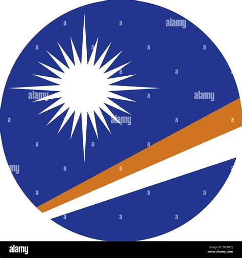 Marshall Islands Flag In Circle Vector Illustration Official Color