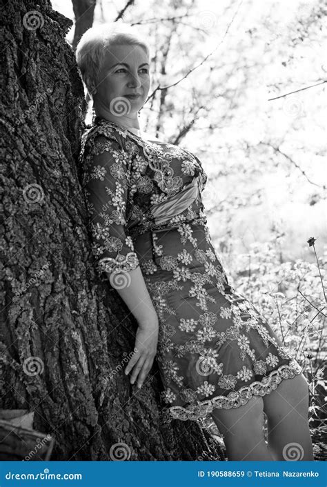 Mature Woman At Countryside Romantic Style Lady Portrait Stock Image Image Of Mature