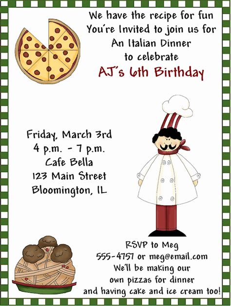 Pizza Party Invitation Wording