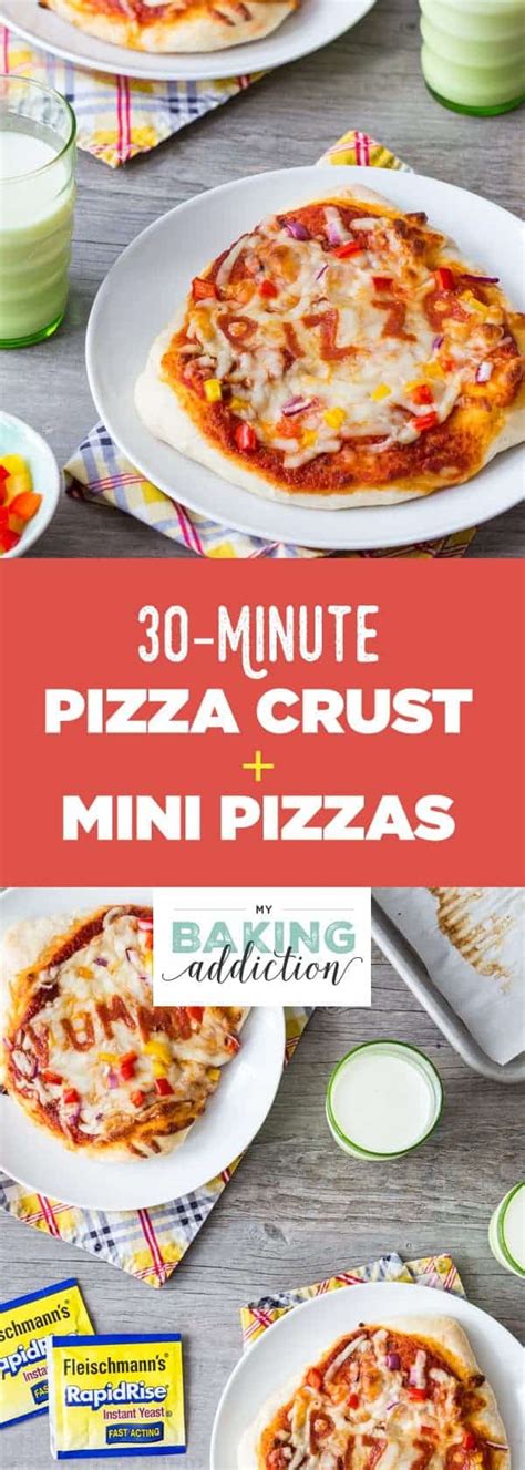 30 Minute Pizza Crust + Mini Pizzas - My Baking Addiction