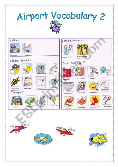 English Worksheets AIRPORT Vocabulary 2