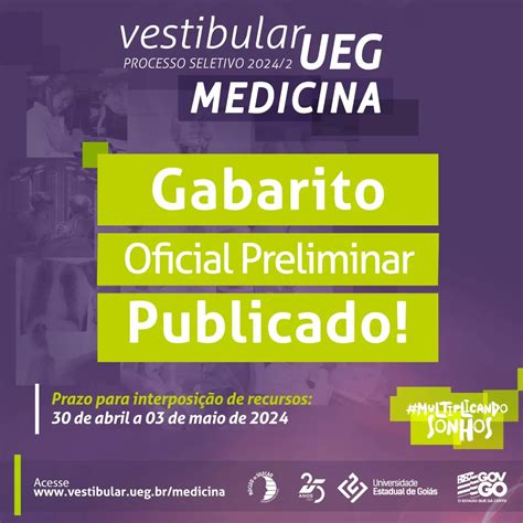 UEG Divulga Gabarito Preliminar Do Vestibular De Medicina 2024 2