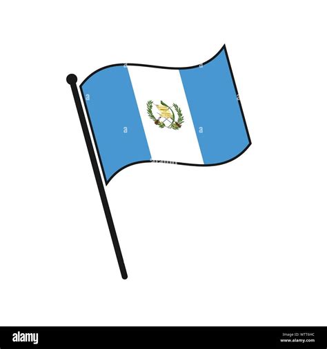 Simple Flag Guatemala Icon Isolated On White Background Stock Vector