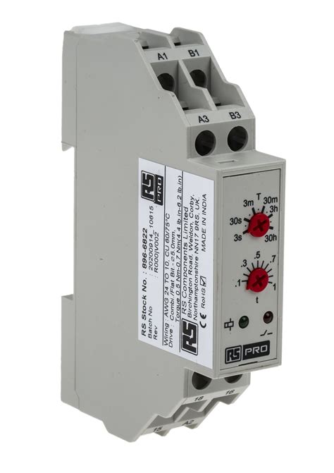 Rs Pro Din Rail Single Function Timer Relay V Ac Spdt S H Rs