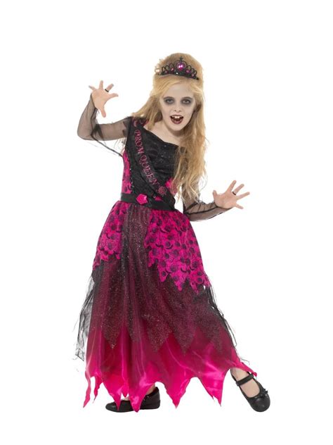 Deluxe Gothic Pink Prom Queen Halloween Children's Fancy Dress Costume ...