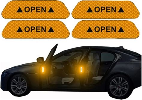 Car Door Open Reflective Warning Stickers Night Visibility Safety Sign