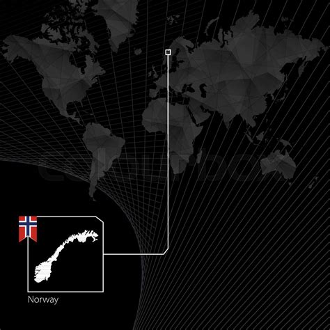 Norge Kort Verden Stock Vektor Colourbox