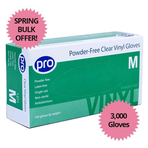 BULK OFFER Clear Vinyl Powder Free Gloves 30 x 100 - 3,000 gloves ...