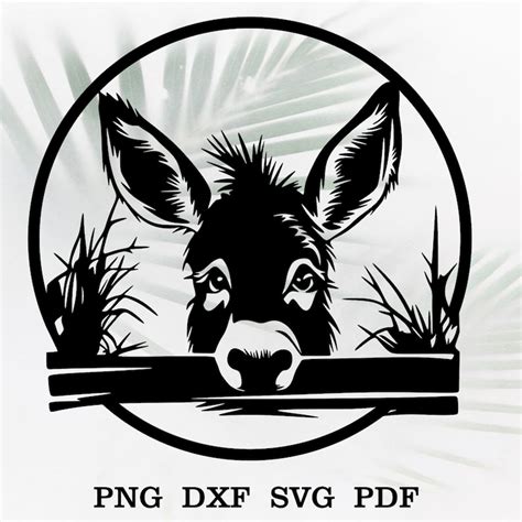 Donkey Peeking SVG Dxf ASS SVG Donkey Vector Farm Cut Files
